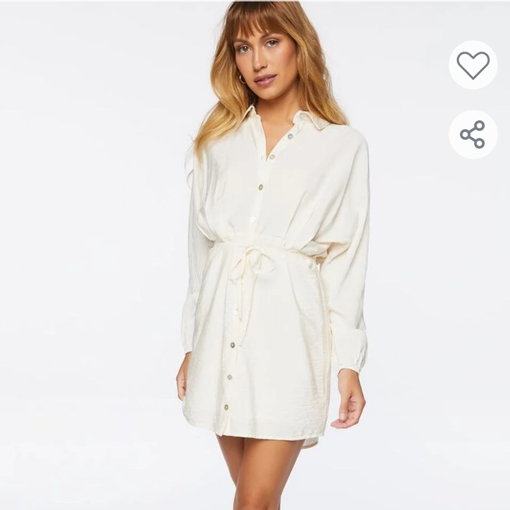 SALE! Tie Waist Shirt Mini Dress